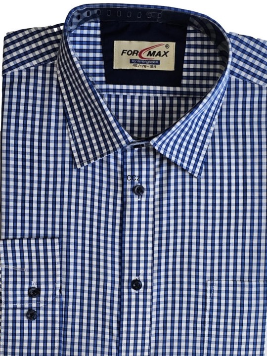 Niebieska koszula w drobną kratkę długi rękaw rozmiar 42.jpeg
