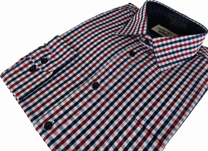Czerwona koszula w drobną kratkę długi rękaw rozmiar 45.jpeg