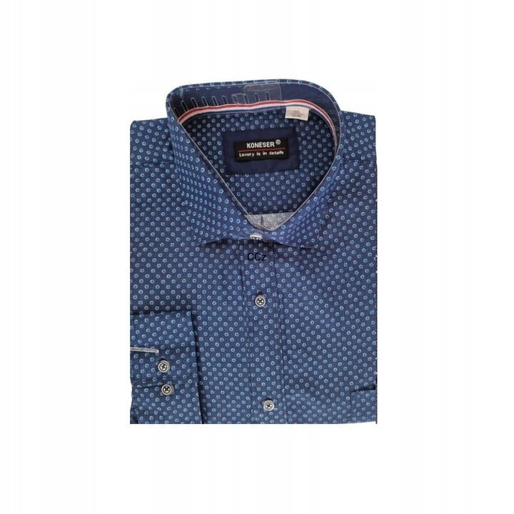 Elegancka-Ciemnoniebieska-Koszula-Meska-z-Nadrukiem-Idealna-rozmiar-39-Marka-bez-marki.jpeg