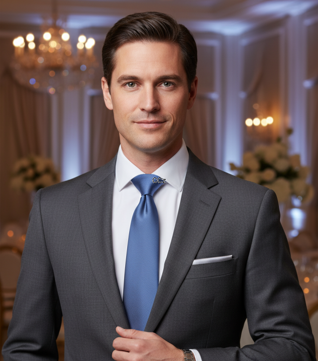 Niebieski cyjanowy krawat gładki śledż - dopełnienie eleganckiego wyglądu.png