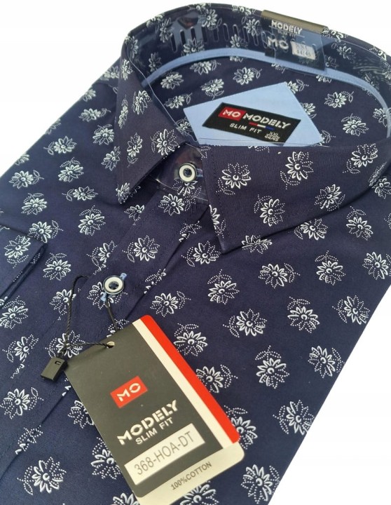 Biale-kwiatki-na-Granatowym-tle-koszula-slim-z-urokliwym-wzorem-rozmiar-41-Rozmiar-kolnierzyka-41.jpeg