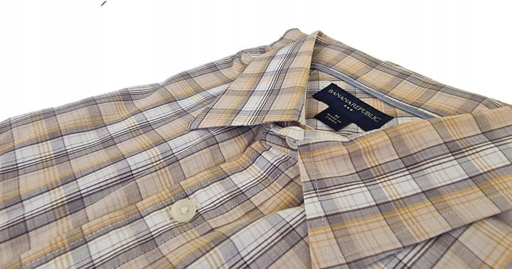 Casualowa Bawełniana Męska Młodzieżowa Koszula w beżową kratkę rozmiar 38 S1.jpeg